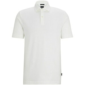 �{�X �����Y �|���V���c �g�b�v�X Cotton-linen m??lange polo shirt White