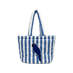 �t�@�[�� ���I ���f�B�[�X �g�[�g�o�b�O �o�b�O Parrot striped tote bag Blue