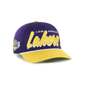 47�u�����h �����Y �X�q �A�N�Z�T���[ Men's Purple/Gold Los Angeles Lakers Drop Shadow Rope Hitch Adjustable Hat Purple, Gold