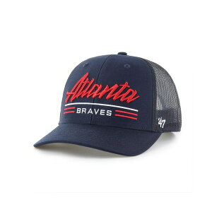47�u�����h �����Y �X�q �A�N�Z�T���[ Men's Navy Atlanta Braves Garner Trucker Adjustable Hat Navy