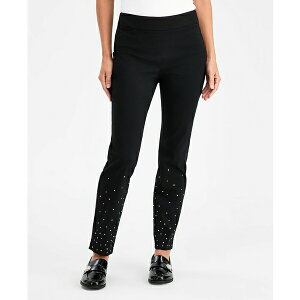 �W�F�C�G���R���N�V���� ���f�B�[�X �J�W���A���p���c �{�g���X Petite Embellished Cambridge Pants, Macy's Exclusive Deep Black