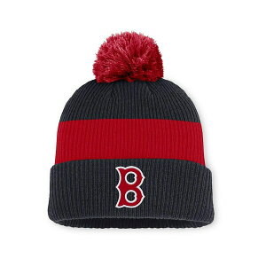 �i�C�L �����Y �X�q �A�N�Z�T���[ Men's Navy/Red Boston Red Sox Cooperstown Collection Peak Standard Cuffed Pom with Knit Hat Navy, Red
