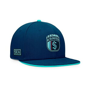 �t�@�i�e�B�N�X �����Y �X�q �A�N�Z�T���[ Men's Deep Sea Blue Seattle Kraken 2024 NHL Draft Snapback Hat Navy, Light Blue