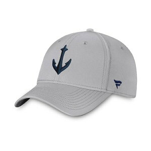�t�@�i�e�B�N�X �����Y �X�q �A�N�Z�T���[ Men's Gray Seattle Kraken Secondary Logo Flex Hat Gray