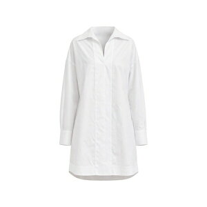 �h���_�b�v ���f�B�[�X �����s�[�X �g�b�v�X V-neck long-sleeved cotton mini dress White