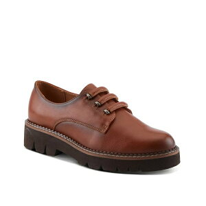 pgVA fB[X IbNXtH[h V[Y Hazelina Platform Oxford Camel Brown