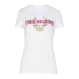 【送料無料】 トゥルーレリジョン レディース Tシャツ トップス T-shirts Off white