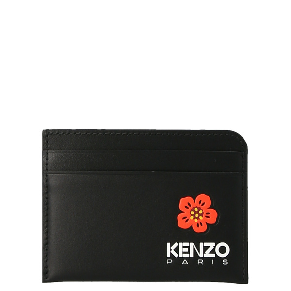 ケンゾー メンズ 財布 アクセサリー Logo Leather Card Holder BLACK