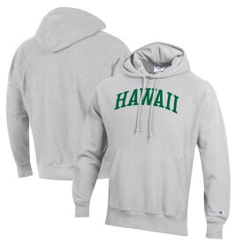 チャンピオン メンズ パーカー・スウェットシャツ アウター Hawaii Warriors Champion Reverse Weave Pullover Hoodie Gray