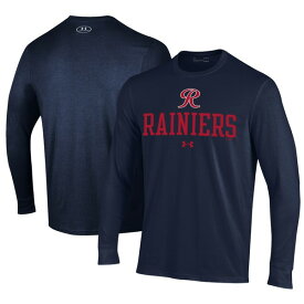 アンダーアーマー メンズ Tシャツ トップス Tacoma Rainiers Under Armour Performance Long Sleeve TShirt Navy