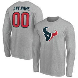 ファナティクス メンズ Tシャツ トップス Houston Texans Fanatics Branded Team Authentic Custom Long Sleeve TShirt Gray