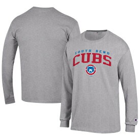 チャンピオン メンズ Tシャツ トップス South Bend Cubs Champion Jersey Long Sleeve TShirt Gray
