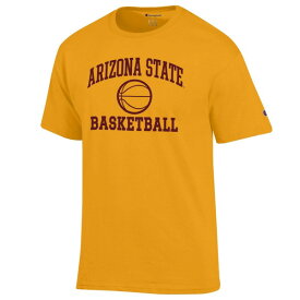 チャンピオン メンズ Tシャツ トップス Arizona State Sun Devils Champion Basketball Icon TShirt Gold