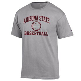 チャンピオン メンズ Tシャツ トップス Arizona State Sun Devils Champion Basketball Icon TShirt Heather Gray