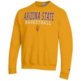 チャンピオン メンズ パーカー・スウェットシャツ アウター Arizona State Sun Devils Champion Basketball Stack Pullover Crewneck Sweatshirt Gold