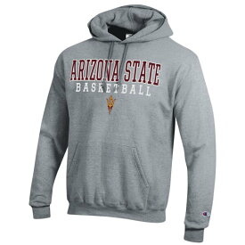 チャンピオン メンズ パーカー・スウェットシャツ アウター Arizona State Sun Devils Champion Basketball Stack Pullover Hoodie Heather Gray