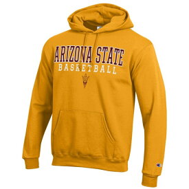 チャンピオン メンズ パーカー・スウェットシャツ アウター Arizona State Sun Devils Champion Basketball Stack Pullover Hoodie Gold