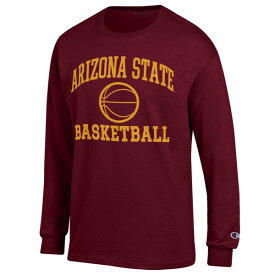 チャンピオン メンズ Tシャツ トップス Arizona State Sun Devils Champion Basketball Icon Long Sleeve TShirt Maroon