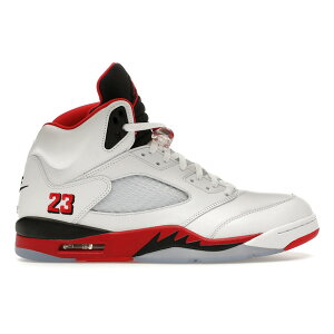 Jordan �W���[�_�� �����Y �X�j�[�J�[ �yJordan 5 Retro Fire Red Black Tongue (2025)�z �T�C�Y US_M_16 White/Fire Red/Black