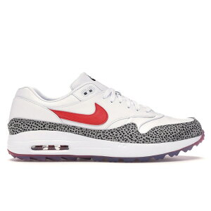 Nike �i�C�L �����Y �X�j�[�J�[ �yNike Air Max 1 Golf Safari�z �T�C�Y US_10.5(28.5cm) White/Cement Grey-Black-Habanero Red