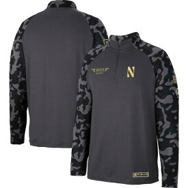 コロシアム メンズ ジャケット＆ブルゾン アウター Northwestern Wildcats Colosseum OHT Military Appreciation Long Range Raglan QuarterZip Jacket Charcoal