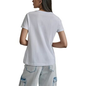 ダナキャランニューヨーク レディース カットソー トップス Women's Flocked-Logo Short-Sleeve Crewneck T-Shirt Ghs - Wht/frst Blue