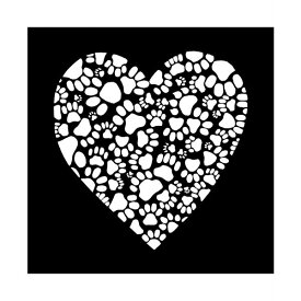 エルエーポップアート レディース トートバッグ バッグ Paw Prints Heart - Large Word Art Tote Bag Black