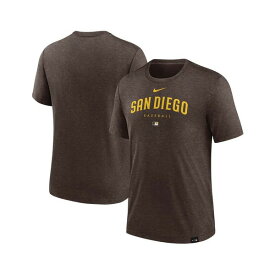 ナイキ レディース Tシャツ トップス Men's Heather Brown San Diego Padres Authentic Collection Early Work Tri-Blend Performance T-shirt Heather Brown