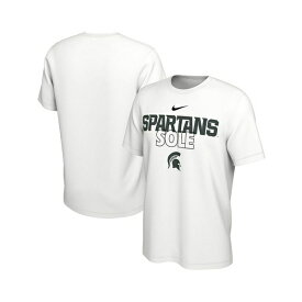 ナイキ レディース Tシャツ トップス Men's White Michigan State Spartans On Court Bench T-shirt White