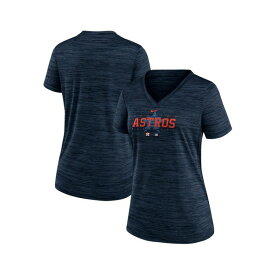 ナイキ レディース Tシャツ トップス Women's Navy Houston Astros Authentic Collection Velocity Practice Performance V-Neck T-shirt Navy