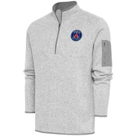 アンティグア メンズ パーカー・スウェットシャツ アウター Paris SaintGermain Antigua Men's Elevate QuarterZip Pullover Heather Gray