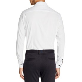 コンストラクト メンズ シャツ トップス Men's Slim-Fit Solid Performance Stretch Cooling Comfort Dress Shirt White