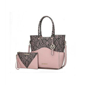 MKFコレクション レディース トートバッグ バッグ Iris Snake Embossed Women s Tote Bag with matching Wristlet Pouch by Mia K Blush mauve