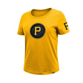 ニューエラ レディース Tシャツ トップス Women's Gold Pittsburgh Pirates 2023 City Connect Cap Logo T-shirt Gold