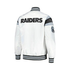 スターター レディース ジャケット＆ブルゾン アウター Men's White Las Vegas Raiders Satin Full-Snap Varsity Jacket White
