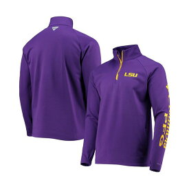 コロンビア レディース ジャケット＆ブルゾン アウター Men's LSU Tigers Terminal Tackle Fleece Raglan Omni-Shade Quarter-Zip Jacket Lsu Vivid