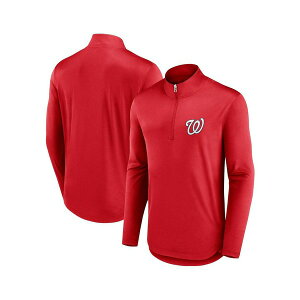 �t�@�i�e�B�N�X �����Y �p�[�J�[�E�X�E�F�b�g�V���c �A�E�^�[ Men's Red Washington Nationals Quarterback Quarter-Zip Top Red