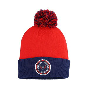 AfB_X fB[X Xq ANZT[ Women's Red Washington Capitals Laurel Cuffed with Pom Knit Hat Red
