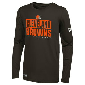 ニューエラ メンズ Tシャツ トップス Cleveland Browns New Era Combine Authentic Offsides Long Sleeve TShirt Brown