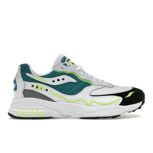 Saucony �T�b�J�j�[ �����Y �X�j�[�J�[ �ySaucony 3D Grid Hurricane White Green Lime�z �T�C�Y US_10(28.0cm) White/Green