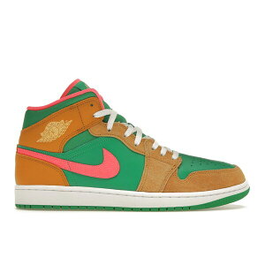 Jordan �W���[�_�� �����Y �X�j�[�J�[ �yJordan 1 Mid SE Wheat Watermelon�z �T�C�Y US_8.5(26.5cm) Wheat/Lucky Green-Watermelon-White