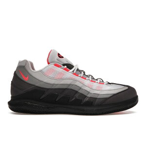 Nike �i�C�L �����Y �X�j�[�J�[ �yNike Court Zoom Vapor X Air Max 95 Solar Red�z �T�C�Y US_8(26.0cm) White/Neutral Grey-Medium Grey-Solar Red