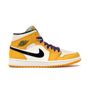 Jordan �W���[�_�� �����Y �X�j�[�J�[ �yJordan 1 Mid SE Lakers�z �T�C�Y US_12.5(30.5cm) University Gold/Black-Pale Ivory-Court Purple-Sail