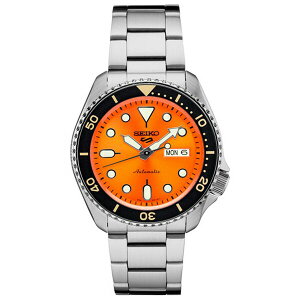 セイコー レディース ブレスレット・バングル・アンクレット アクセサリー Men's Automatic 5 Sport Stainless Steel Bracelet Watch 40mm Orange