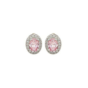 X[W[ BA j[[N fB[X sAXCO ANZT[ Sterling Silver Oval Cut Sapphire Halo Stud Earrings Pink sapphire