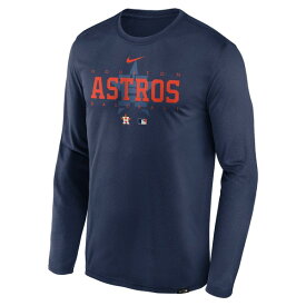 ナイキ メンズ Tシャツ トップス Houston Astros Nike Authentic Collection Team Logo Legend Performance Long Sleeve TShirt Navy