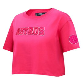 プロスタンダード レディース Tシャツ トップス Houston Astros Pro Standard Women's Triple Pink Boxy Cropped TShirt Pink