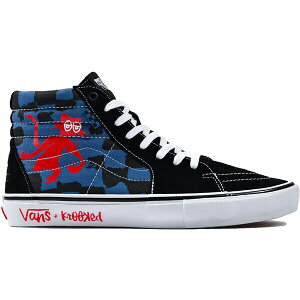 Vans �o���Y �����Y �X�j�[�J�[ �yVans Sk8-Hi Krooked By Natas For Ray Black Blue�z �T�C�Y US_M_4.5 Black/Blue/White/Red