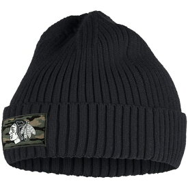 アディダス メンズ 帽子 アクセサリー Chicago Blackhawks adidas Military Appreciation Cuffed Knit Hat Black