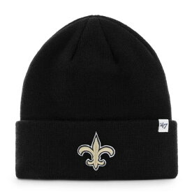 フォーティーセブン メンズ 帽子 アクセサリー New Orleans Saints '47 Primary Basic Cuffed Knit Hat Black